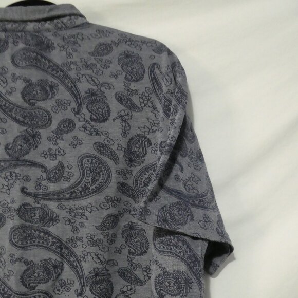 MODANGO MILANO | XXL | Blue Paisley Pattern Short Sleeve Polo Shirt - Picture 11 of 14